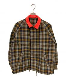 kolor/BEACON（カラービーコン）の古着「ナイロンリネンチェックジャケット」｜ネイビー×イエロー