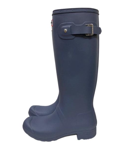 HUNTER（ハンター）HUNTER (ハンター) ロングレインブーツ ブルー サイズ:24cmの古着・服飾アイテム