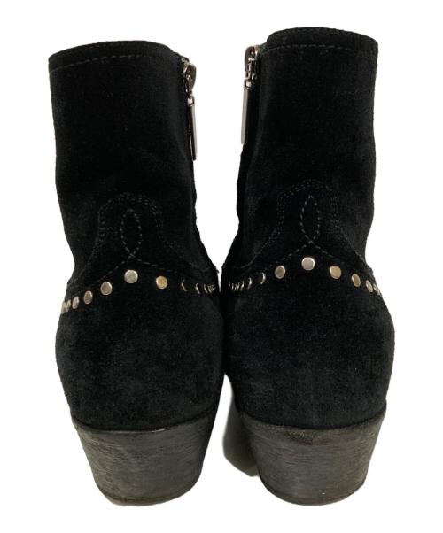 Saint Laurent Paris（サンローランパリ）Saint Laurent Paris (サンローランパリ) スタッズアンクルヒールスエードレザーブーツ ブラック サイズ:40の古着・服飾アイテム