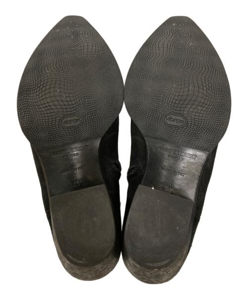 Saint Laurent Paris（サンローランパリ）Saint Laurent Paris (サンローランパリ) スタッズアンクルヒールスエードレザーブーツ ブラック サイズ:40の古着・服飾アイテム