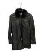 BURBERRY BLACK LABELバーバリーブラックレーベル）の古着「ラビットファー付きラムレザーコート」｜ブラック