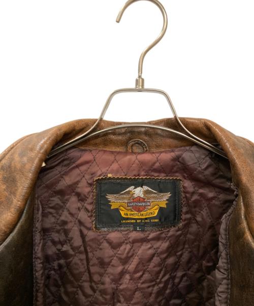 HARLEY-DAVIDSON（ハーレーダビッドソン）HARLEY-DAVIDSON (ハーレーダビッドソン) レザージャケット ブラウン サイズ:Lの古着・服飾アイテム
