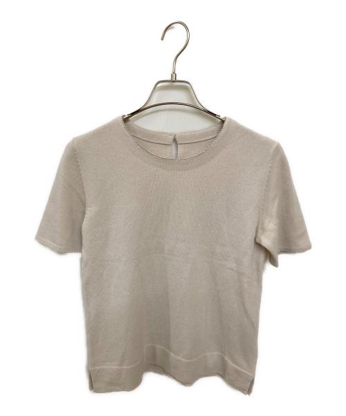 LANVIN COLLECTION（ランバンコレクション）LANVIN COLLECTION (ランバンコレクション) 装飾カシミヤアンサンブルカーディガン ベージュ サイズ:FREEの古着・服飾アイテム