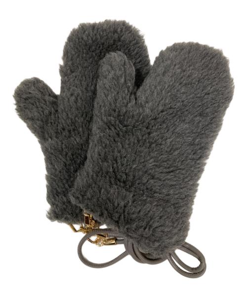 MaxMara（マックスマーラ）MaxMara (マックスマーラ) テディベア未トン手袋 グレーの古着・服飾アイテム