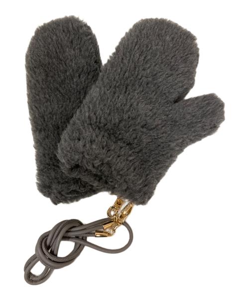 MaxMara（マックスマーラ）MaxMara (マックスマーラ) テディベア未トン手袋 グレーの古着・服飾アイテム