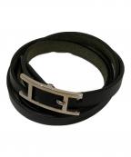 HERMESエルメス）の古着「レザーブレスレット」｜ブラック