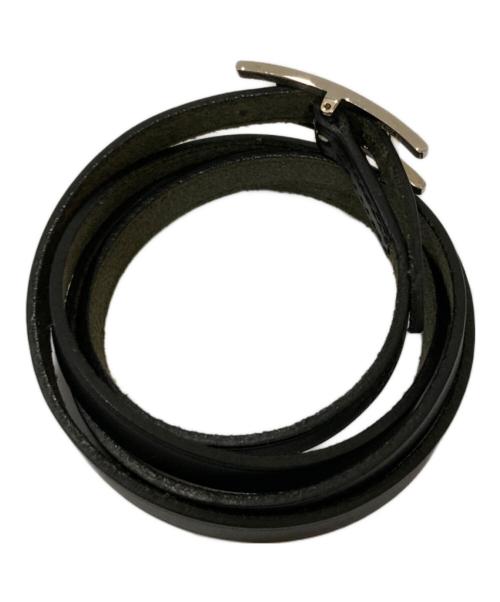 HERMES（エルメス）HERMES (エルメス) レザーブレスレット ブラックの古着・服飾アイテム