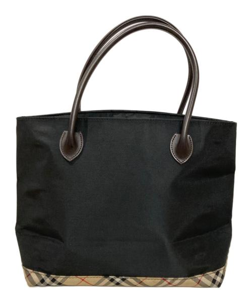 BURBERRY BLUE LABEL（バーバリーロンドンブルーレーベル）BURBERRY BLUE LABEL (バーバリーロンドンブルーレーベル) ノバチェック チェック柄 ハンドバッグ ベージュ×ブラックの古着・服飾アイテム