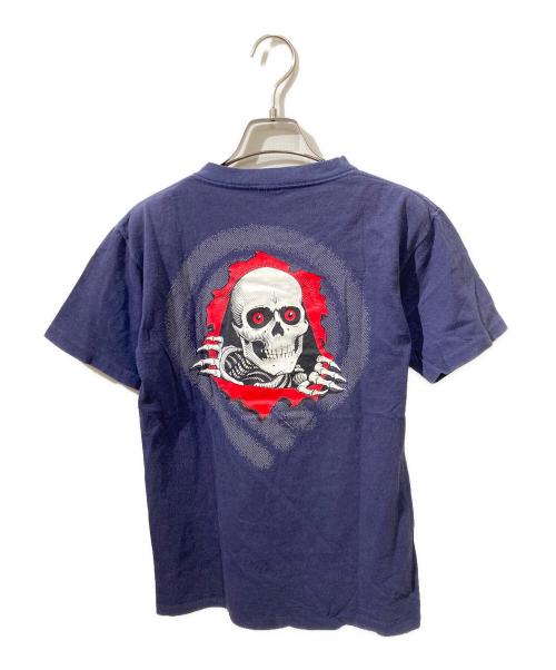 powell peralta（パウエルペラルタ）powell peralta (パウエルペラルタ) 80's覗きボーンズプリントTシャツ ネイビー サイズ:Sの古着・服飾アイテム