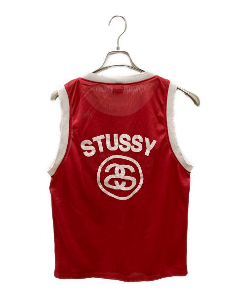 stussy（ステューシー）stussy (ステューシー) 00S メッシュゲームシャツ レッド サイズ:Mの古着・服飾アイテム