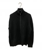 INTERIMインテリム）の古着「ハンドフレーム ドライバーズニット /  HAND FRAMED DRIVERS ZIP KNIT」｜ブラック