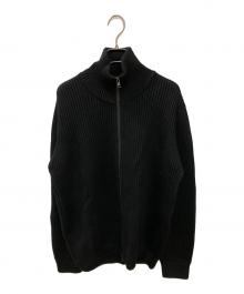 INTERIM（インテリム）の古着「ハンドフレーム ドライバーズニット /  HAND FRAMED DRIVERS ZIP KNIT」｜ブラック