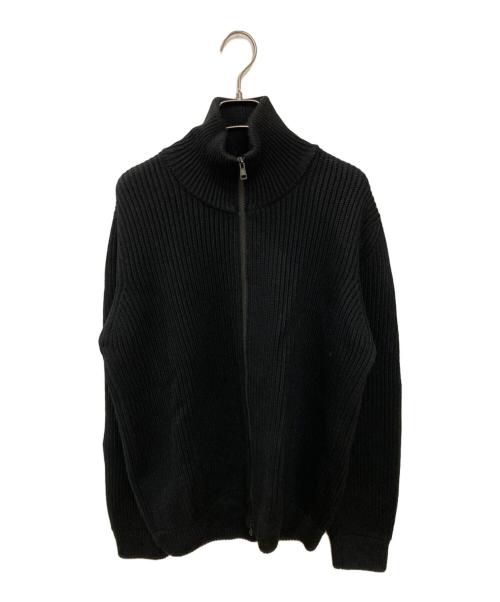 INTERIM（インテリム）INTERIM (インテリム) ハンドフレーム ドライバーズニット /  HAND FRAMED DRIVERS ZIP KNIT ブラック サイズ:4の古着・服飾アイテム