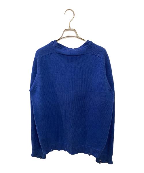 Saint Laurent Paris（サンローランパリ）Saint Laurent Paris (サンローランパリ) デストロイ加工クラッシュニット ブルー サイズ:XLの古着・服飾アイテム