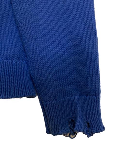 Saint Laurent Paris（サンローランパリ）Saint Laurent Paris (サンローランパリ) デストロイ加工クラッシュニット ブルー サイズ:XLの古着・服飾アイテム