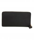 大峽製鞄オオバセイホウ）の古着「『ポケットブック』ラウンドジップ束入れ」｜ネイビー