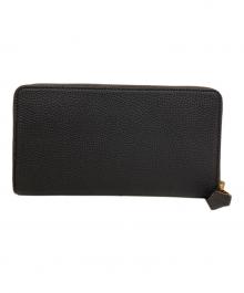 大峽製鞄（オオバセイホウ）の古着「『ポケットブック』ラウンドジップ束入れ」｜ネイビー