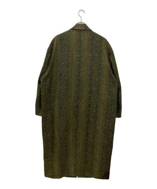 Mr.Gentleman（ミスタージェントルマン）Mr.Gentleman (ミスタージェントルマン) パイソン柄チェスターコート カーキ サイズ:XLの古着・服飾アイテム