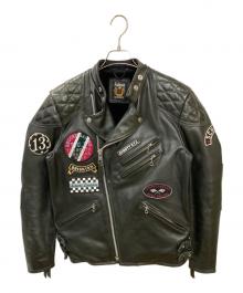 Schott（ショット）の古着「スカルスタッズ キルテッドパッドライダース」｜ブラック