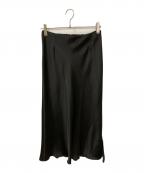 IENAイエナ）の古着「ダブルサテンスカート」｜ブラック