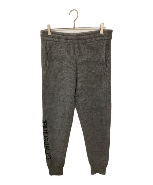 1piu1uguale3（ウノピュウノウグァーレトレ）1piu1uguale3 (ウノピュウノウグァーレトレ) WAPPEN RIB/ニットパンツ グレー サイズ:4の古着・服飾アイテム