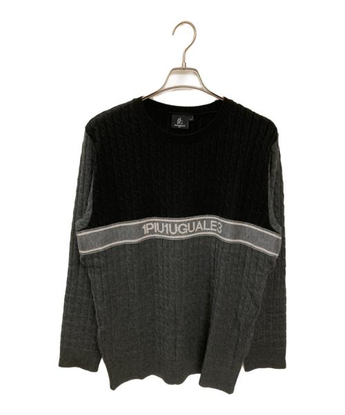 1piu1uguale3（ウノピュウノウグァーレトレ）1piu1uguale3 (ウノピュウノウグァーレトレ) CREW NECK/ニット ブラック サイズ:5の古着・服飾アイテム