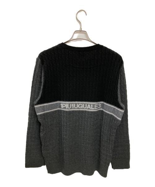 1piu1uguale3（ウノピュウノウグァーレトレ）1piu1uguale3 (ウノピュウノウグァーレトレ) CREW NECK/ニット ブラック サイズ:5の古着・服飾アイテム