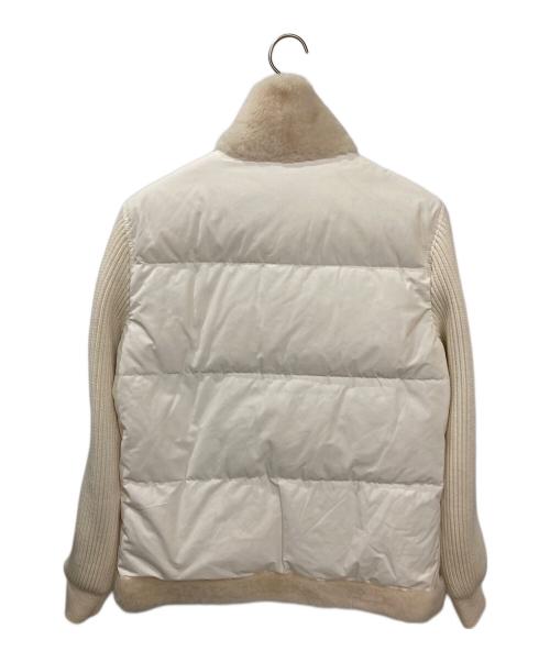 1piu1uguale3（ウノピュウノウグァーレトレ）1piu1uguale3 (ウノピュウノウグァーレトレ) EMMETI (エンメティ) RIB SLEEVE MOUTON STAND アイボリー サイズ:5の古着・服飾アイテム