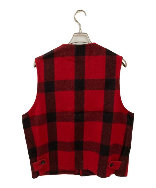 Eddie Bauer（エディーバウアー）Eddie Bauer (エディーバウアー) 90S バッファローチェックウールベスト ブラック×レッド サイズ:Lの古着・服飾アイテム