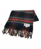 JOHNSTONS OF ELGINジョンストンズオブエルガン）の古着「カシミヤマフラー」｜レッド×ブラック