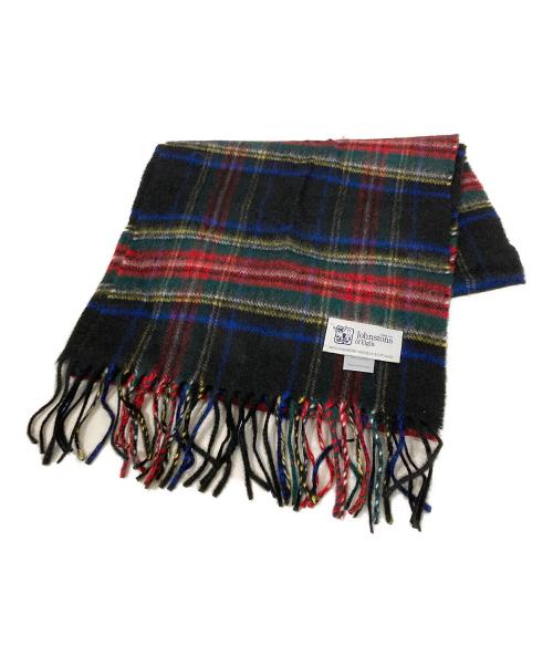 JOHNSTONS OF ELGIN（ジョンストンズオブエルガン）JOHNSTONS OF ELGIN (ジョンストンズオブエルガン) カシミヤマフラー レッド×ブラックの古着・服飾アイテム