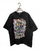 KOLORカラー）の古着「フォトコラージュ Tシャツ」｜ブラック