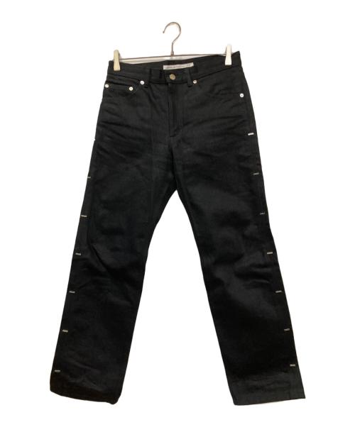 JOHN LAWRENCE SULLIVAN（ジョン ローレンス サリバン）JOHN LAWRENCE SULLIVAN (ジョン ローレンス サリバン) RIGID DENIM METAL LINE PANTS ブラック サイズ:44の古着・服飾アイテム