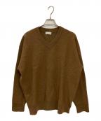 Phlannelフランネル）の古着「ウールヤクVネックニット)」｜ベージュ