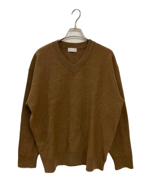 Phlannel（フランネル）Phlannel (フランネル) ウールヤクVネックニット) ベージュ サイズ:3の古着・服飾アイテム