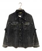 N.HOOLYWOOD×Wranglerエヌ ハリウッド×ラングラー）の古着「ヴィンテージ加工ボックスコーデュロイシャツ」｜ブラック