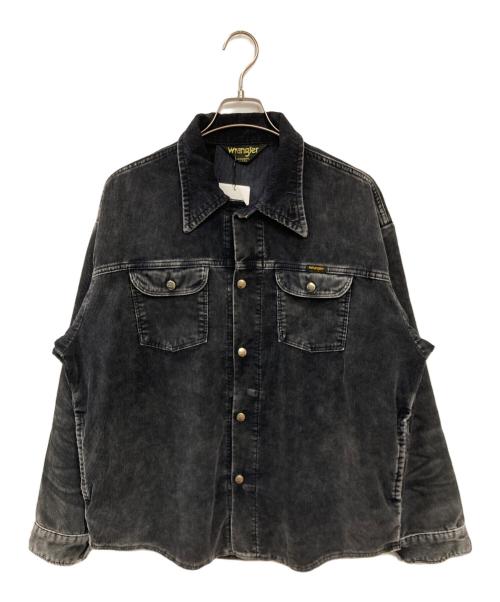 N.HOOLYWOOD（エヌ ハリウッド）N.HOOLYWOOD (エヌ ハリウッド) Wrangler (ラングラー) ヴィンテージ加工ボックスコーデュロイシャツ ブラック サイズ:Mの古着・服飾アイテム