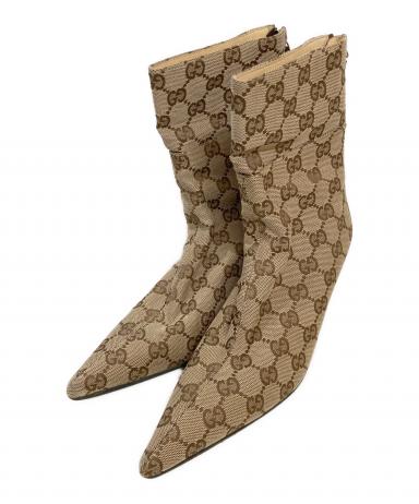 Gucci GGパターン ベージュニーハイブーツ Gucci Women's GG Canvas Over-the-Knee Boots | Bloomingdale's