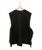 COMME des GARCONS COMME des GARCONSコムデギャルソン コムデギャルソン）の古着「ボタニカルジャガードドレス」｜ブラック