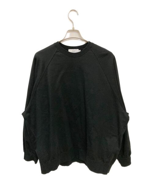 Graphpaper（グラフペーパー）Graphpaper (グラフペーパー) Ultra Compact Terry Crew Neck Sweater ブラック サイズ:FREEの古着・服飾アイテム