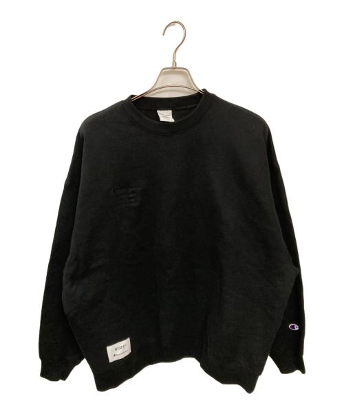 WTAPS（ダブルタップス）WTAPS (ダブルタップス) Champion (チャンピオン) クルーネックスウェットシャツ ブラック サイズ:XLの古着・服飾アイテム