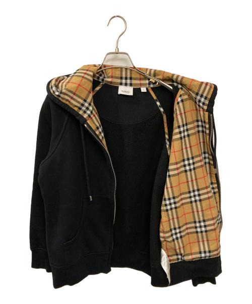 BURBERRY LONDON（バーバリーロンドン）BURBERRY LONDON (バーバリーロンドン) 裏ノヴァチェックジップパーカー ブラック サイズ:Sの古着・服飾アイテム