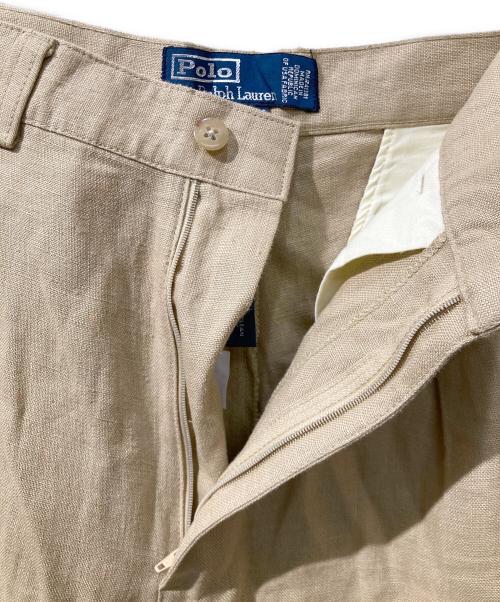 POLO RALPH LAUREN（ポロ・ラルフローレン）POLO RALPH LAUREN (ポロ・ラルフローレン) 古着リネンタックショーツ ベージュ サイズ:31の古着・服飾アイテム