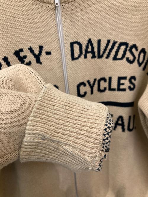 HARLEY-DAVIDSON（ハーレーダビッドソン）HARLEY-DAVIDSON (ハーレーダビッドソン) ジップアップニット ベージュ サイズ:Mの古着・服飾アイテム