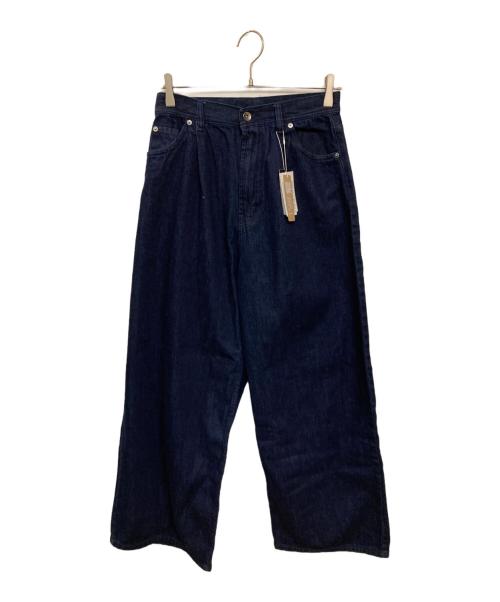 URBAN RESEARCH DOORS（アーバンリサーチドアーズ）URBAN RESEARCH DOORS (アーバンリサーチドアーズ) Denim Tuck Wide Pants インディゴ サイズ:Lの古着・服飾アイテム