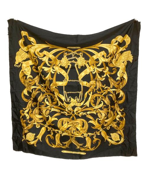 HERMES（エルメス）HERMES (エルメス) 轡の気品 カレ90 スカーフ ブラックの古着・服飾アイテム
