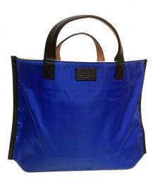 PORTER（ポーター）の古着「リバーシブルトートバッグ」｜ブルー×アイボリー