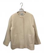 U.A. GreenLabelRelaxingユナイテッドアローズグリーンレーベル リラクシング）の古着「ノーカラー ミドル コート」｜アイボリー