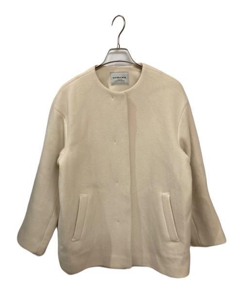 U.A. GreenLabelRelaxing（ユナイテッドアローズグリーンレーベル リラクシング）U.A. GreenLabelRelaxing (ユナイテッドアローズグリーンレーベル リラクシング) ノーカラー ミドル コート アイボリー サイズ:36の古着・服飾アイテム