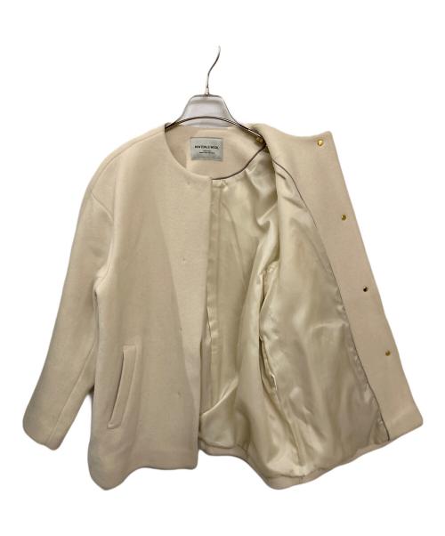 U.A. GreenLabelRelaxing（ユナイテッドアローズグリーンレーベル リラクシング）U.A. GreenLabelRelaxing (ユナイテッドアローズグリーンレーベル リラクシング) ノーカラー ミドル コート アイボリー サイズ:36の古着・服飾アイテム